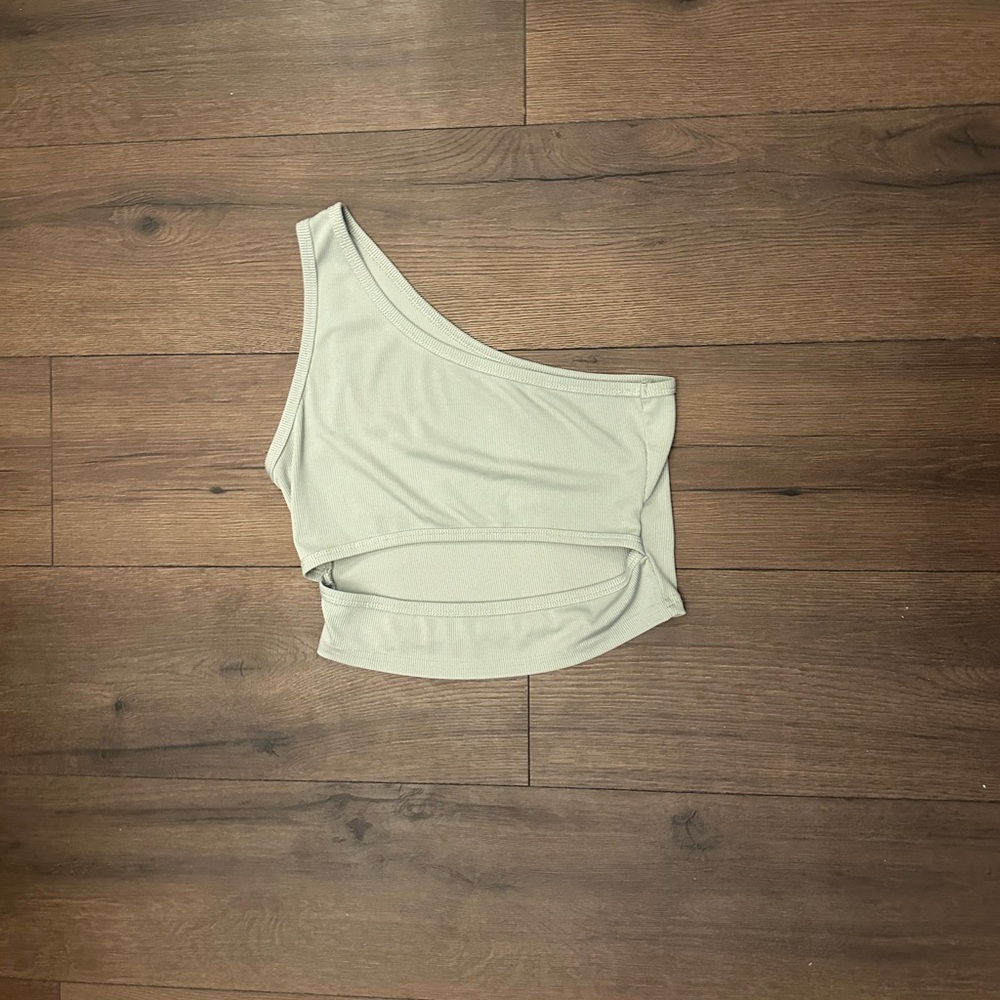 SHEIN One-Shoulder Gray Crop Top